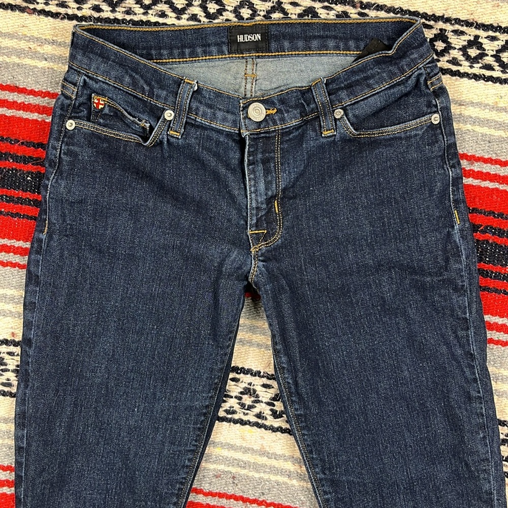 Hudson Stretchy Straight Leg Dark Wash Blue Jeans Size 27